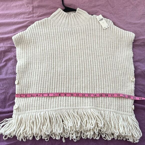 Anthropologie Fringed Mock Neck Sweater Vest Small - Picture 11 of 11